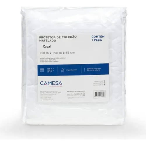 Protetor De Colchão Impermeável Matelado Camesa - Casal Branco Liso Casal
